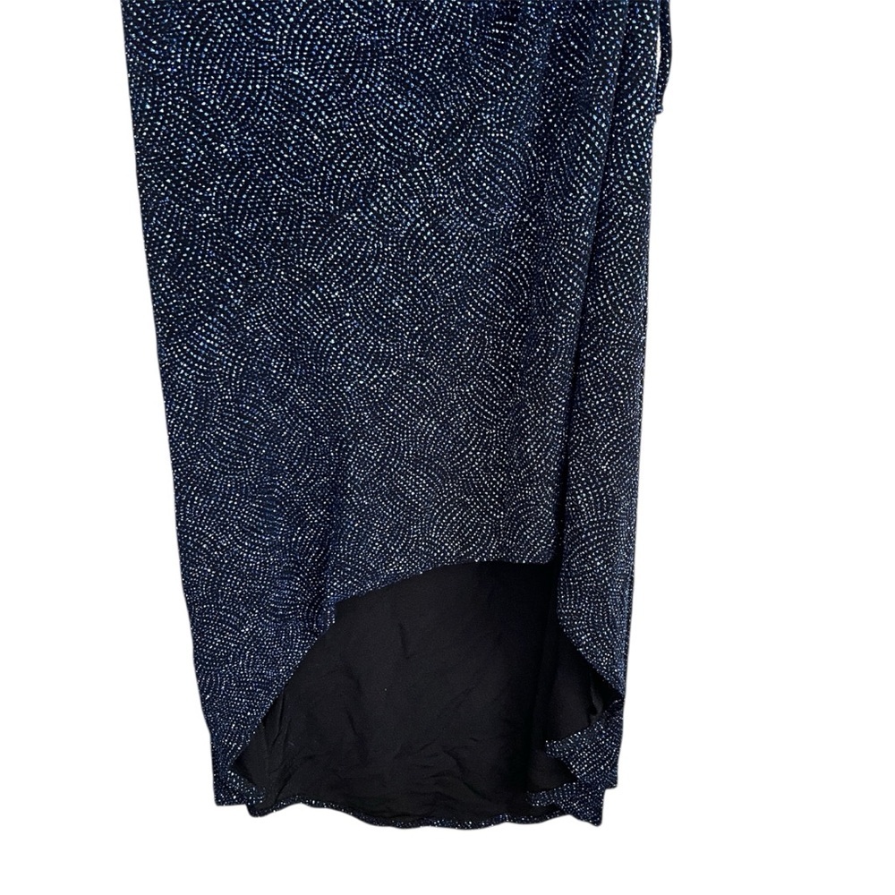 Vintage NWT Blue Sparkle Glitter One Shoulder Y2K Ruched Dress Size L - Picture 3 of 13